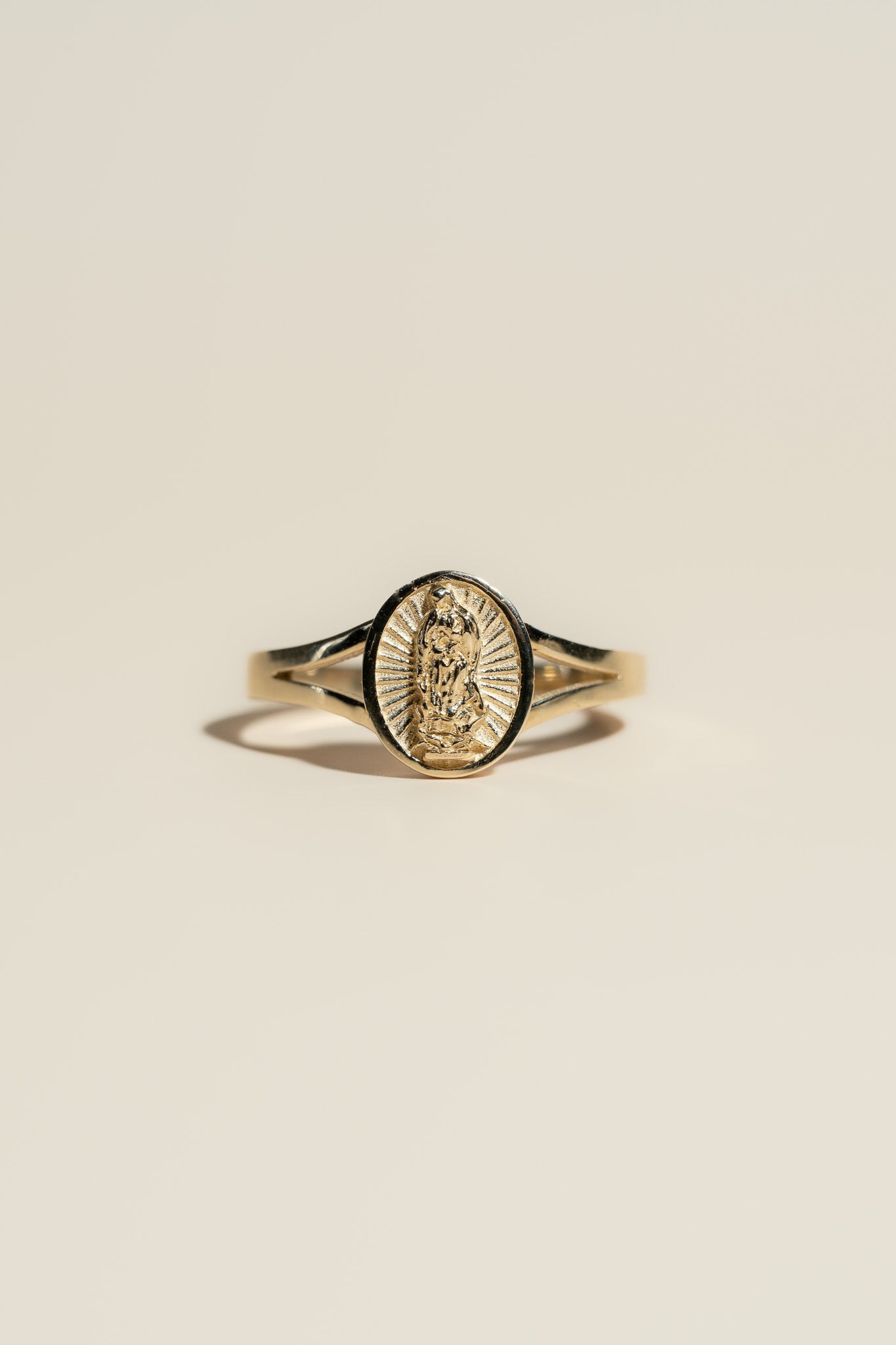 14K Solid Gold Virgen de Guadalupe Ring – Cadena Collective