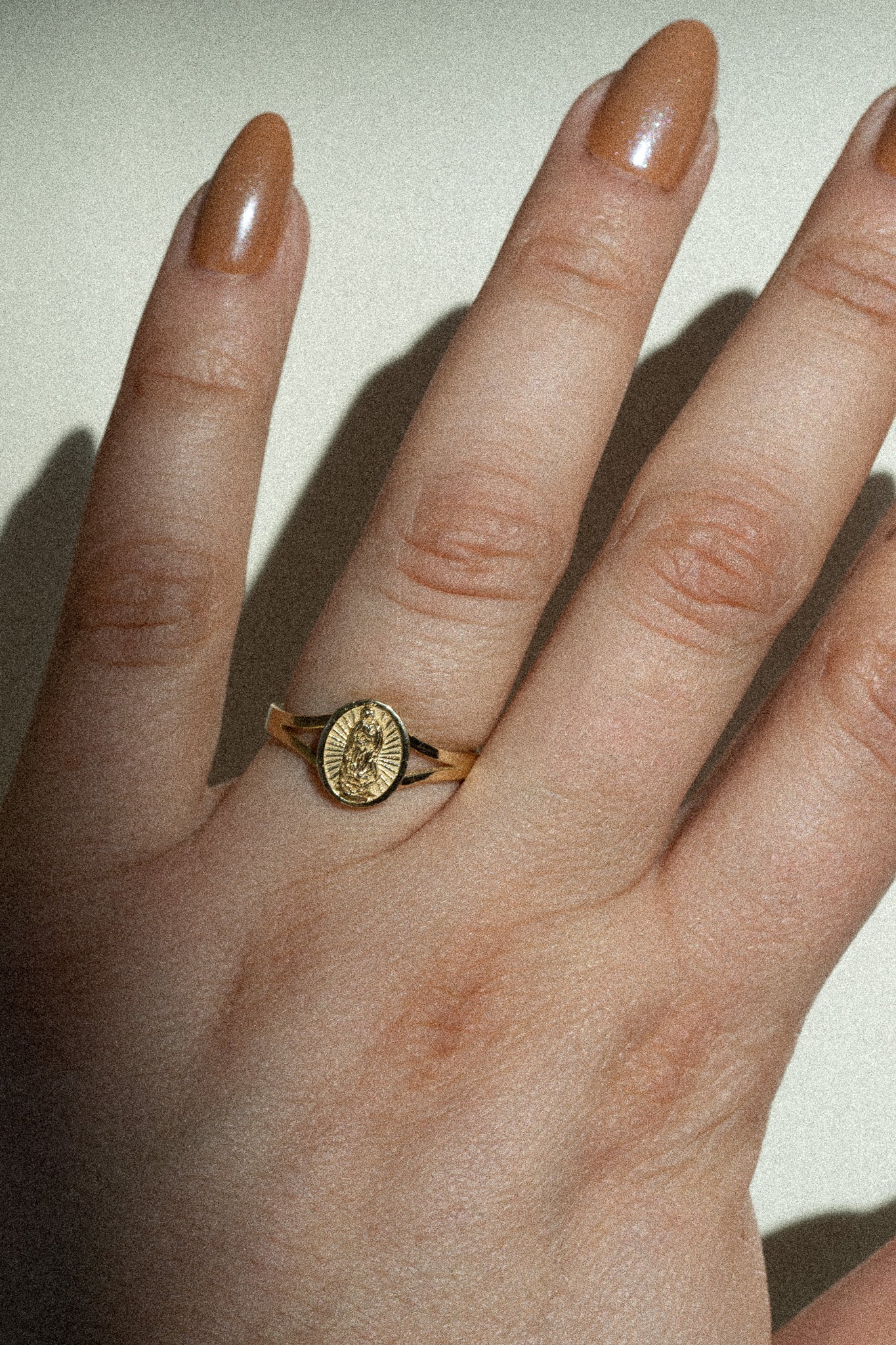 14K Solid Gold Virgen de Guadalupe Ring – Cadena Collective