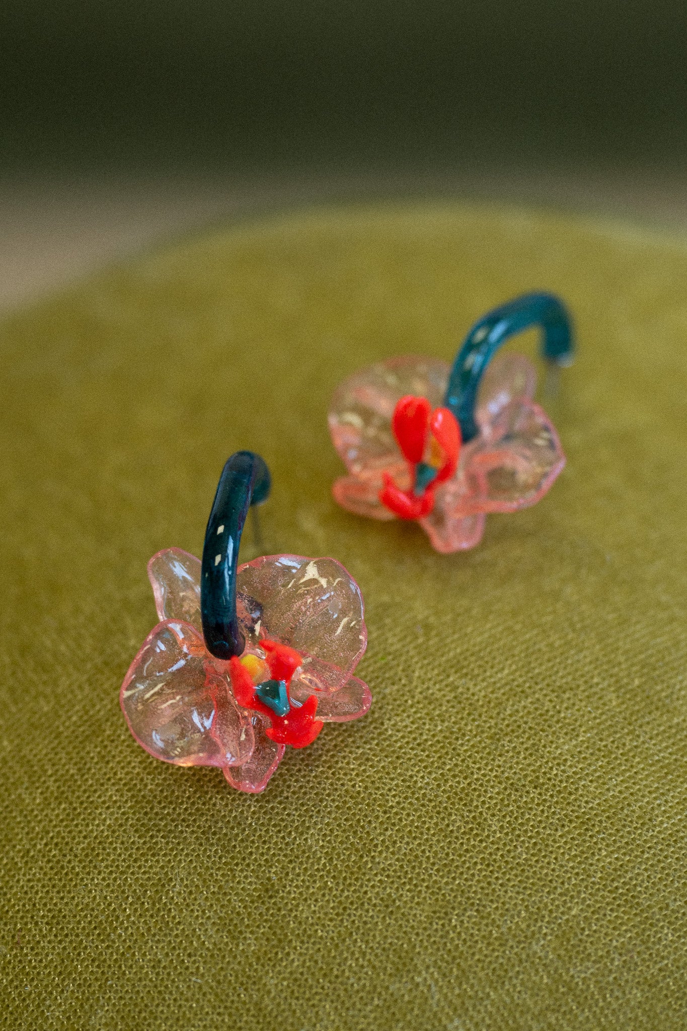 Pink Orchid Drop Earrings