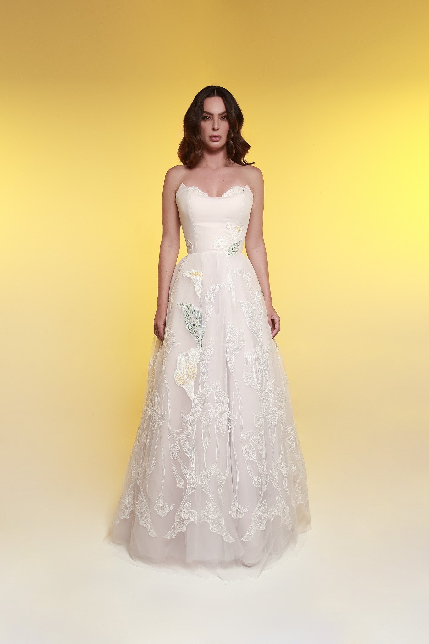 Calla Lily Embroidered Wedding Dress | Inspired by Rivera Cadena Collective Calla Lily Embroidered Wedding Dress | Inspired by Rivera Cadena Collective