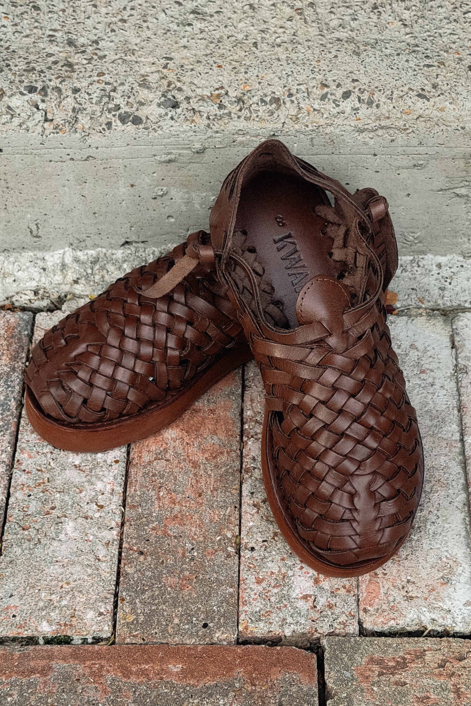 Brown Tarasco Leather Huaraches | Handcrafted in Michoacán