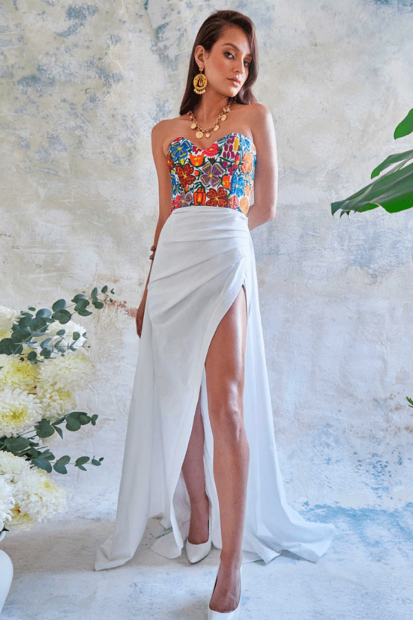 Floral Oaxaca Strapless Dress Cadena Collective Floral Oaxaca Strapless Dress Cadena Collective
