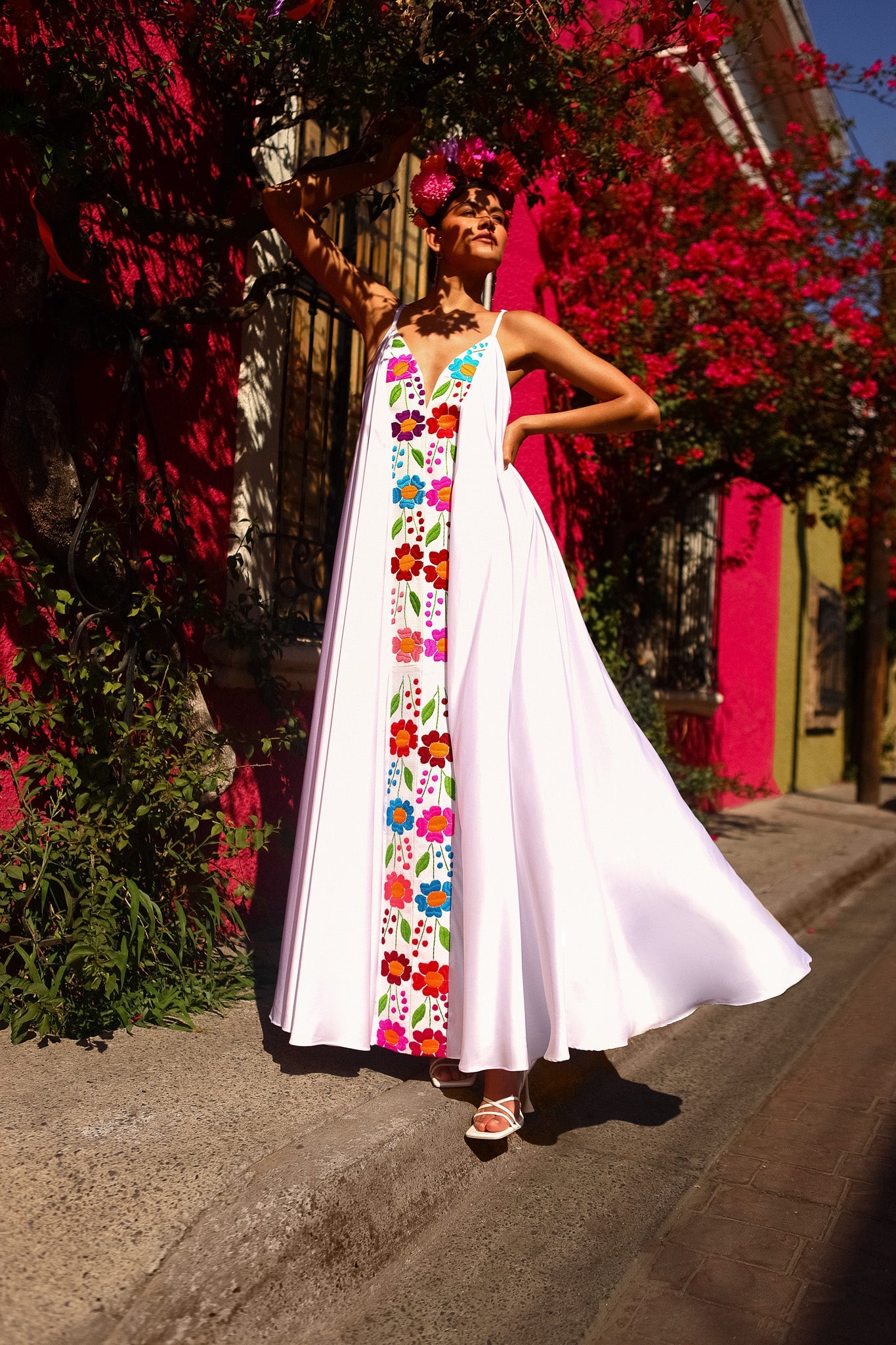 Floral Silk Wedding Dress Floral Silk Wedding Dress
