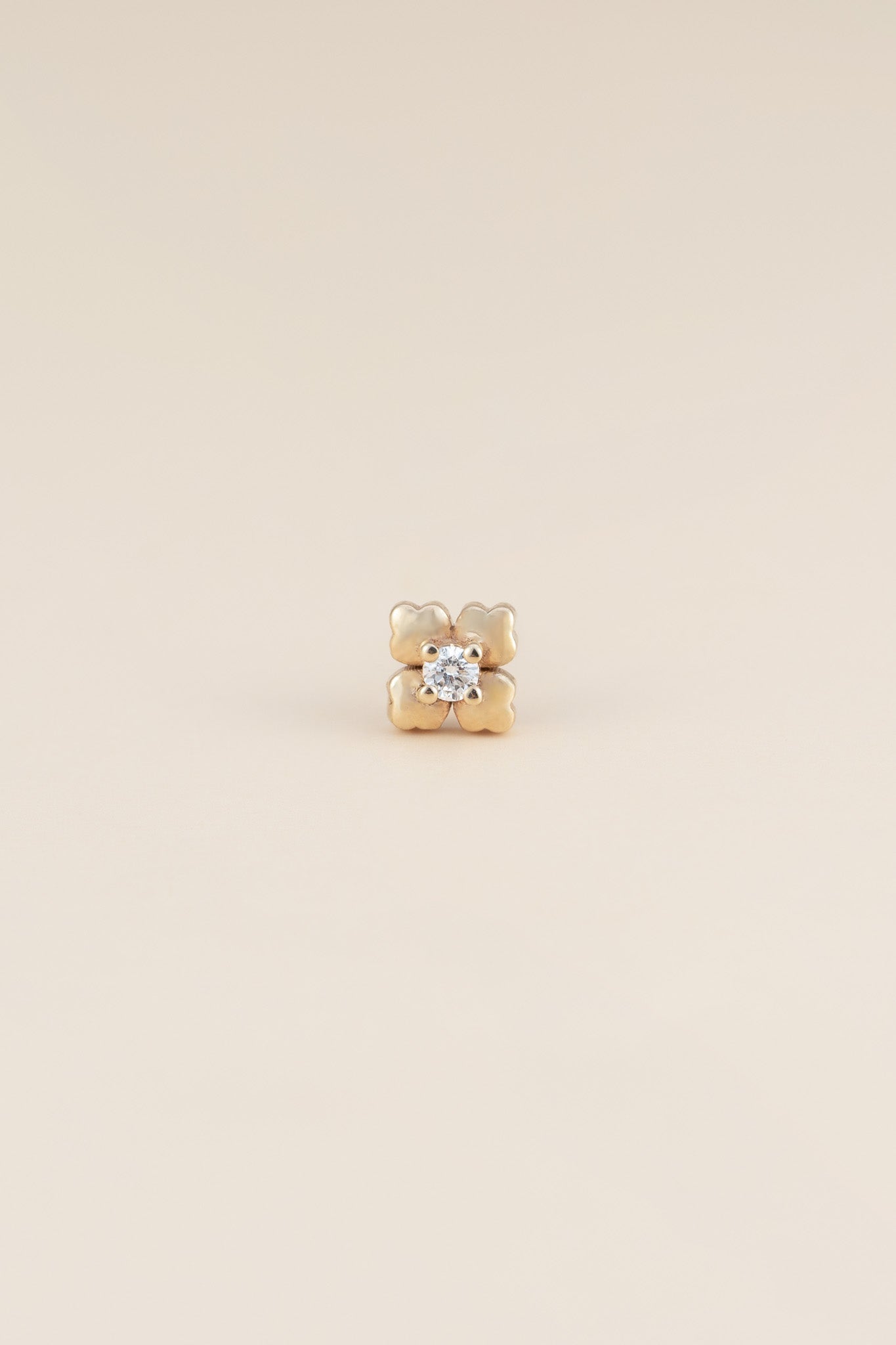 14K Diamond Mini Clover Studs - Cadena Collective
