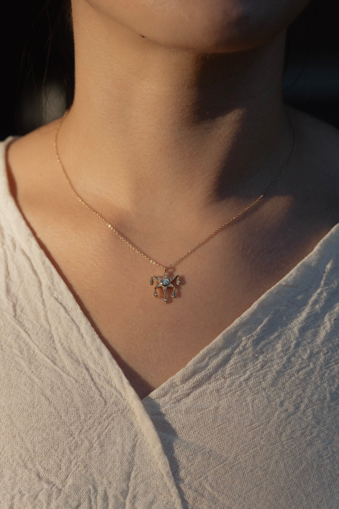 14K Diamond Piñata Necklace - Cadena Collective