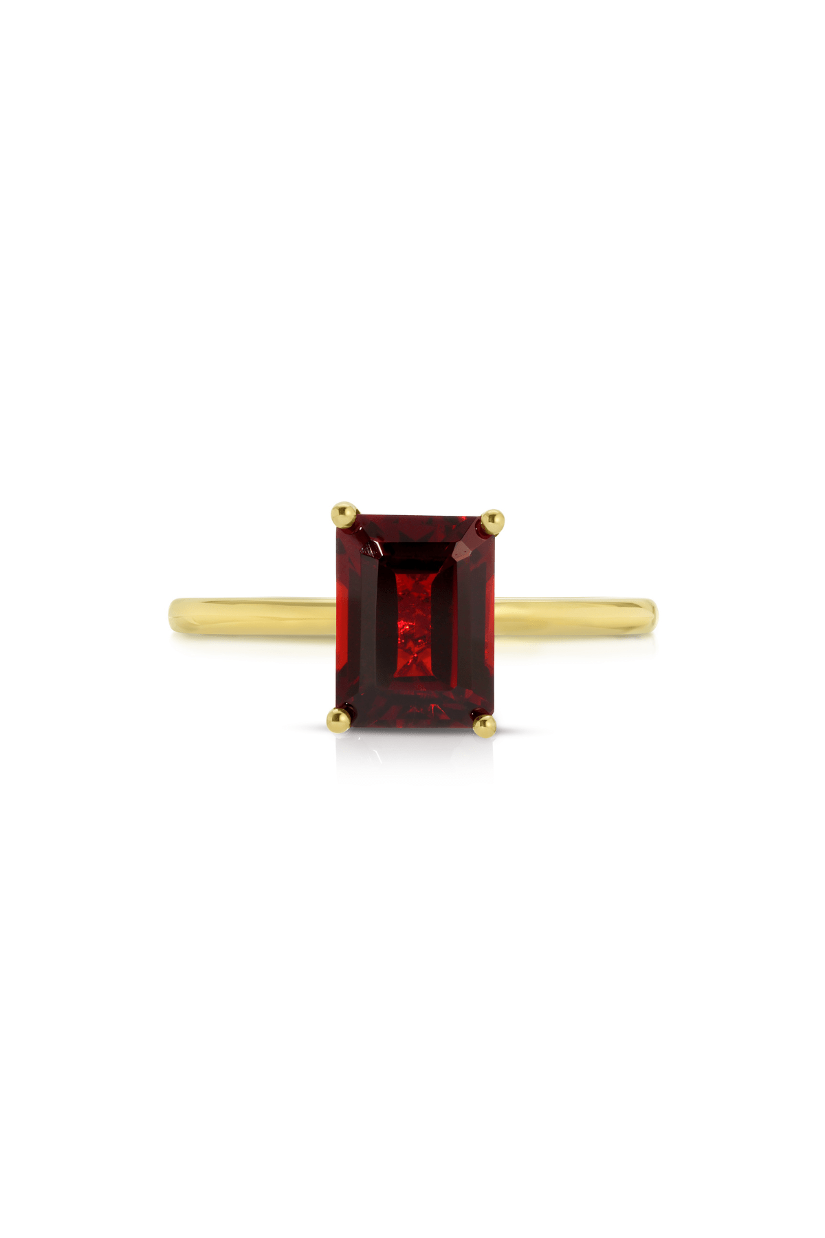 14K Emerald Cut Garnet Ring - Cadena Collective
