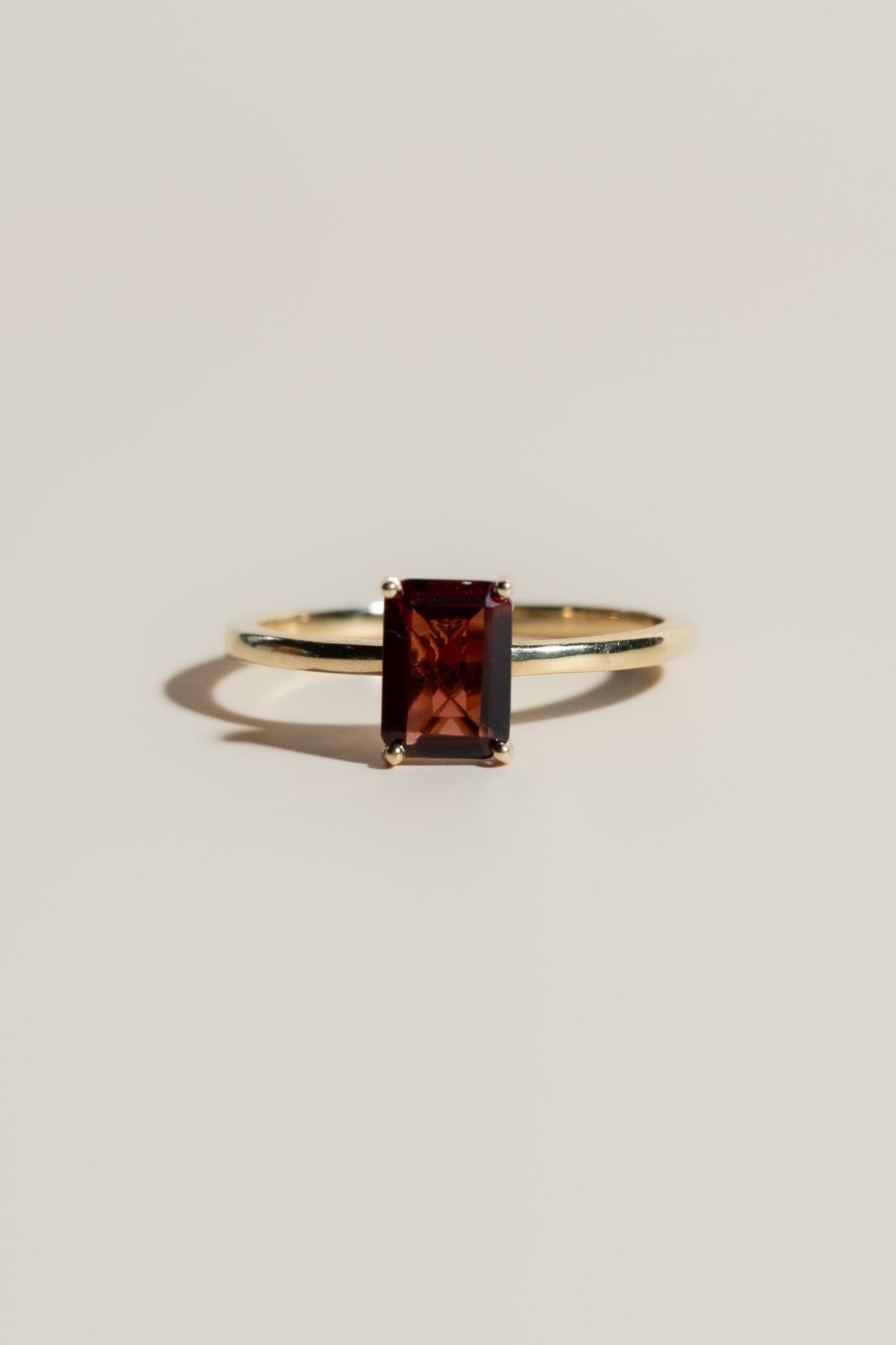 14K Emerald Cut Garnet Ring - Cadena Collective