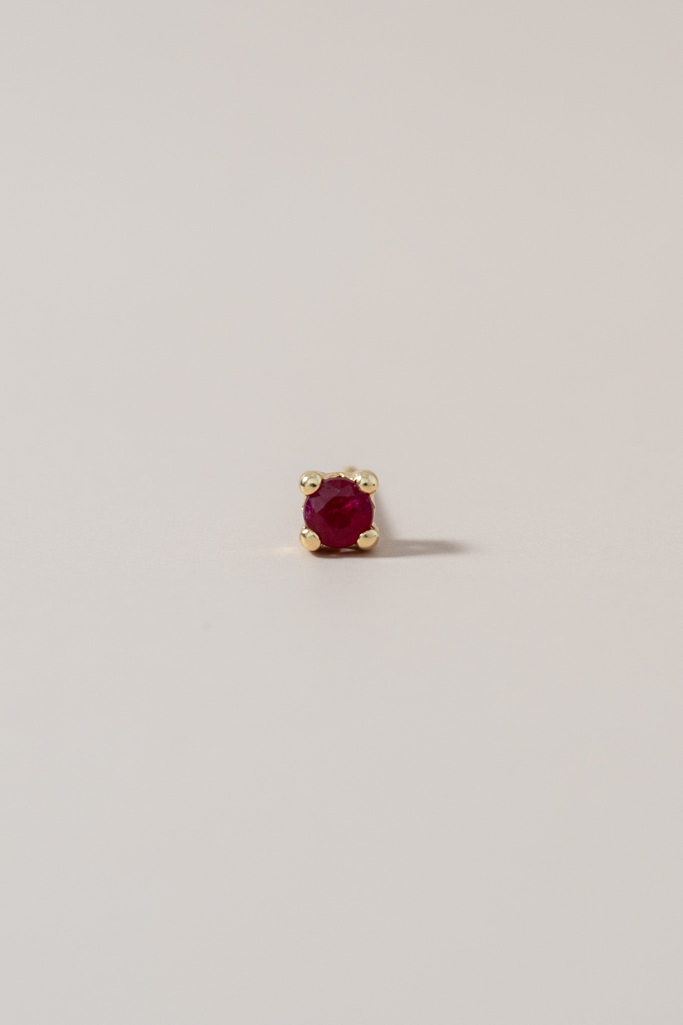 14K Mini Ruby Stud - Cadena Collective