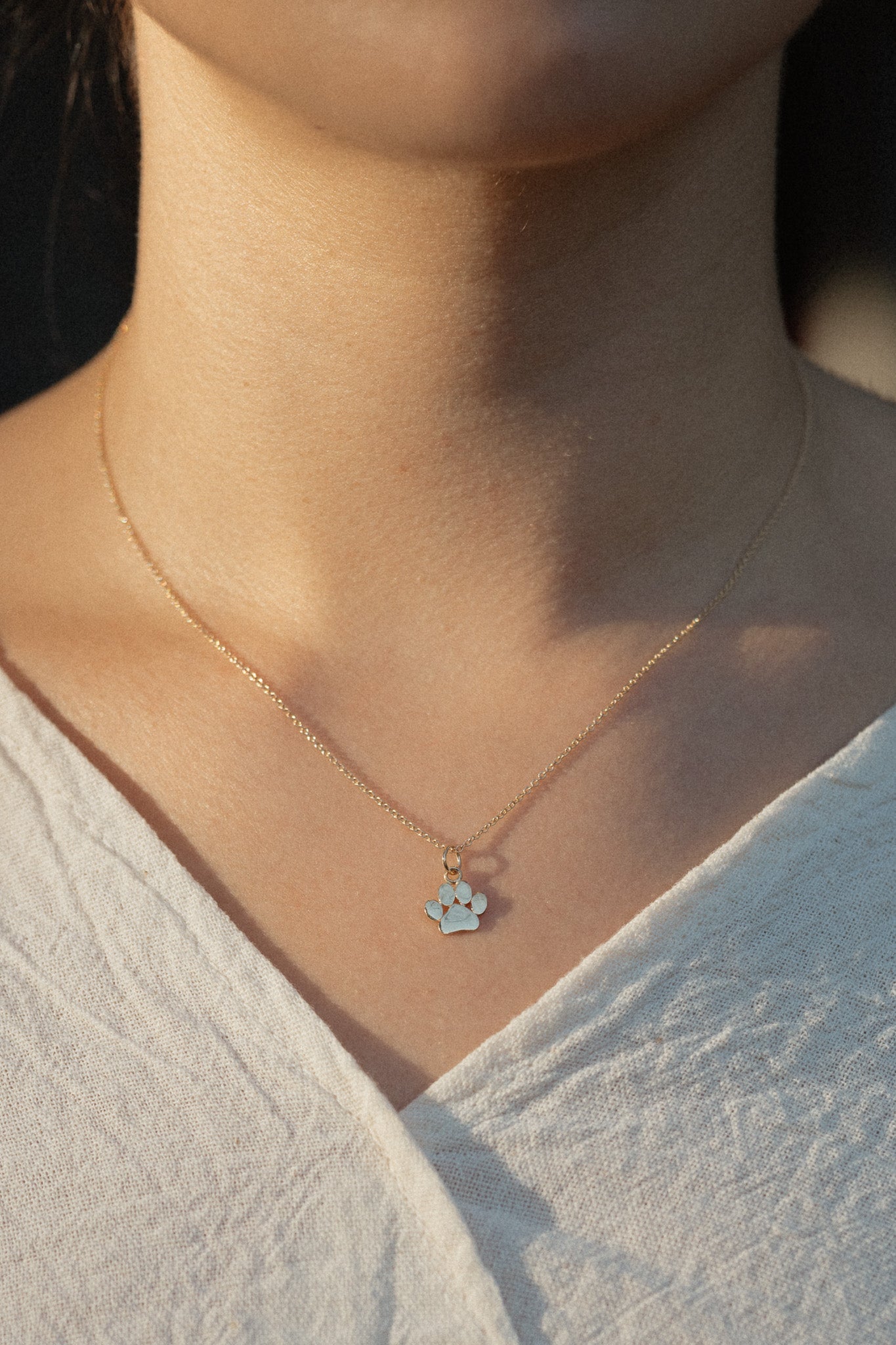 14K Pet Paw Necklace - Cadena Collective