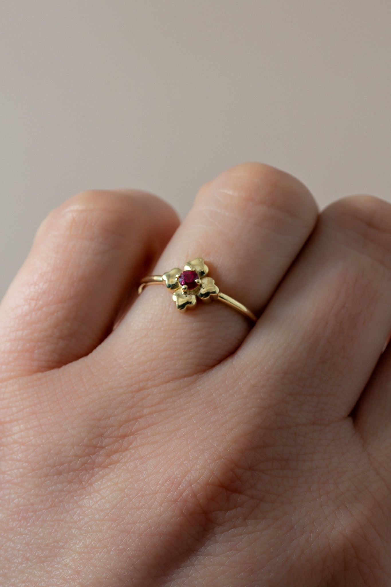 14K Ruby Clover Talavera Ring - Cadena Collective