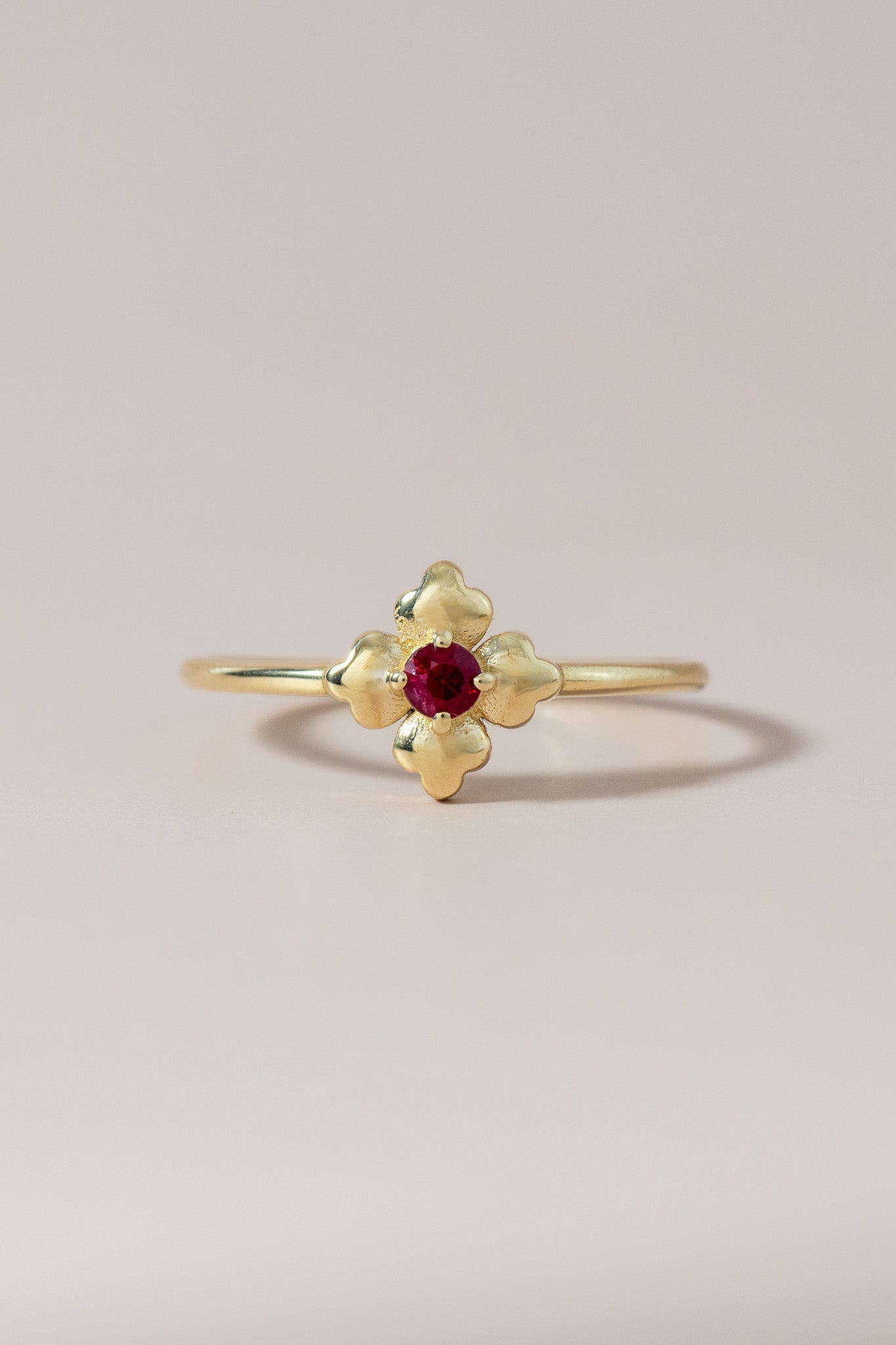 14K Ruby Clover Talavera Ring - Cadena Collective