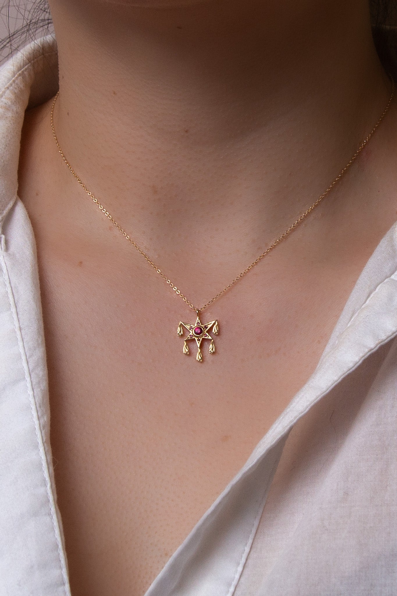 14K Ruby Piñata Necklace - Cadena Collective