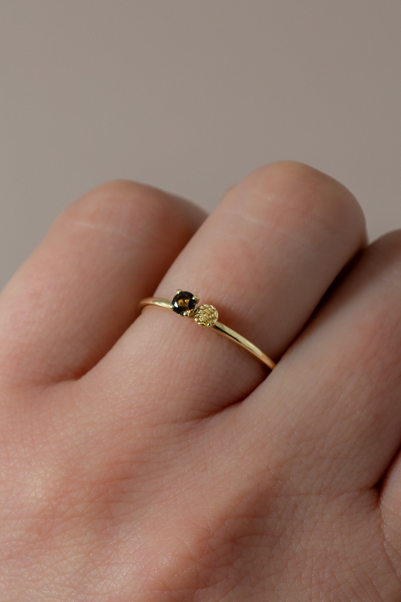 14K Smokey Topaz Cafe & Concha Ring - Cadena Collective