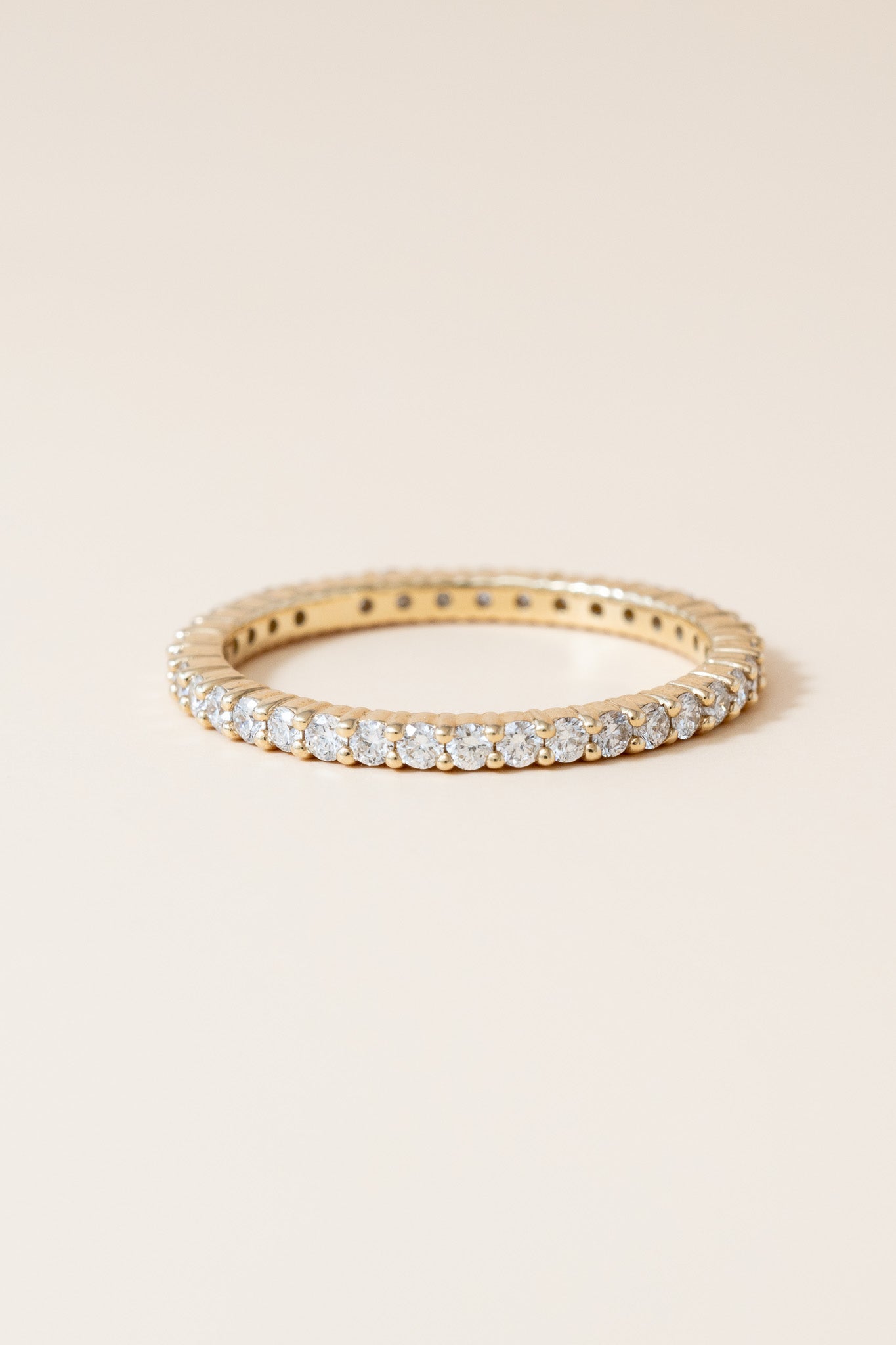 14K White Diamond Eternity Band - Cadena Collective