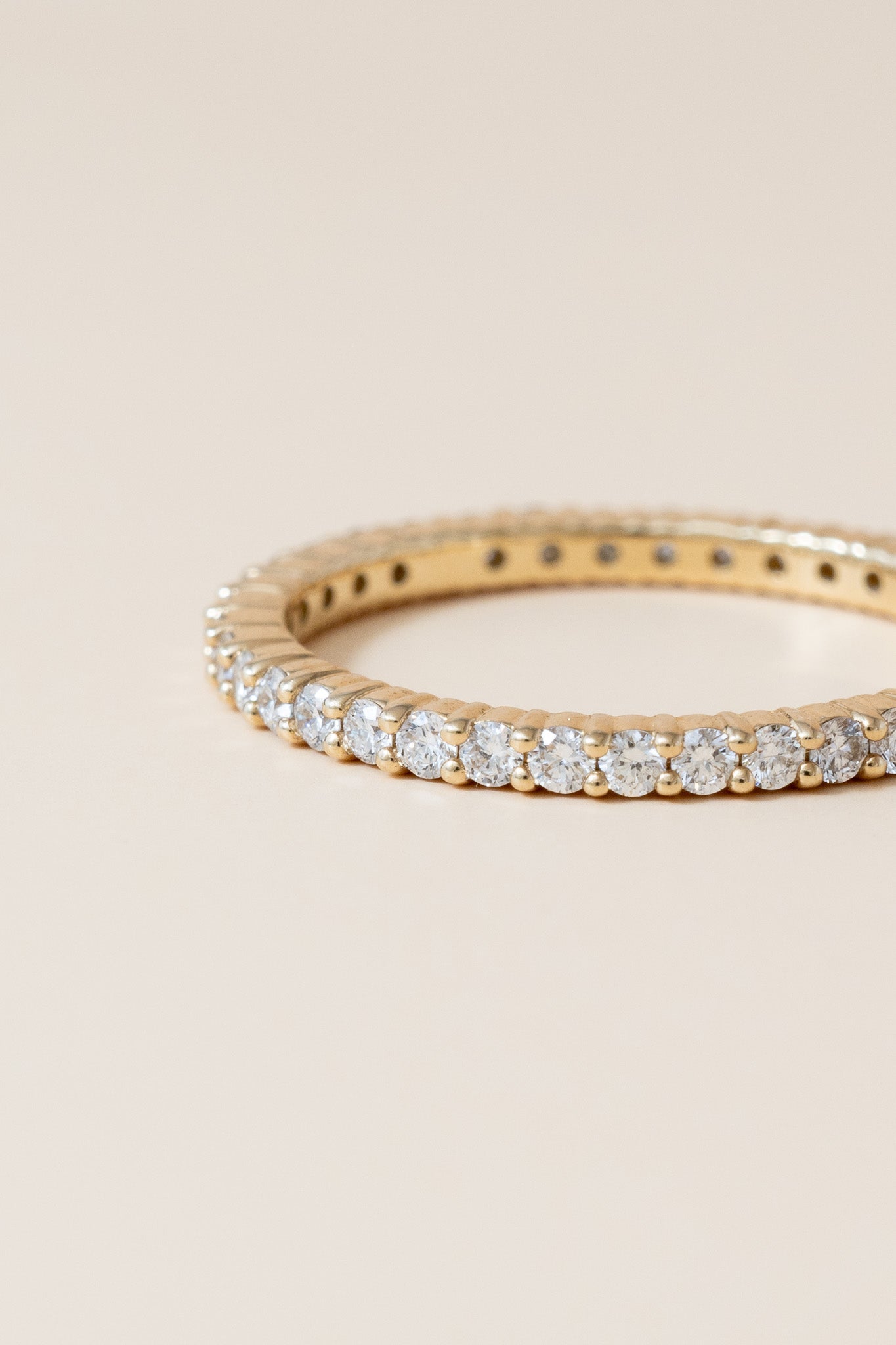 14K White Diamond Eternity Band - Cadena Collective