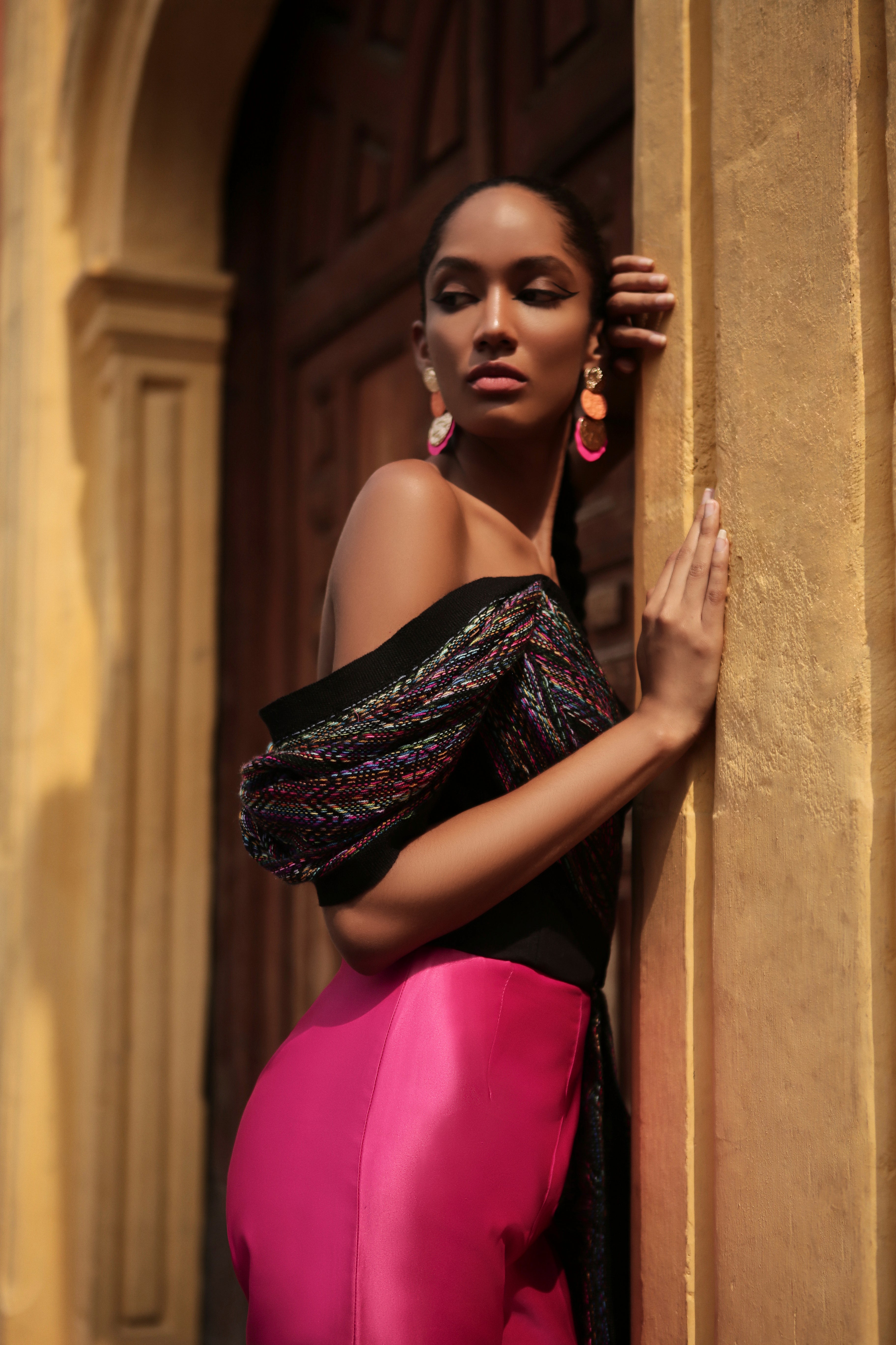 eaphi OPENWORK KNITTING BUSTIER ブラック OPENWORK KNITTING BUSTIER