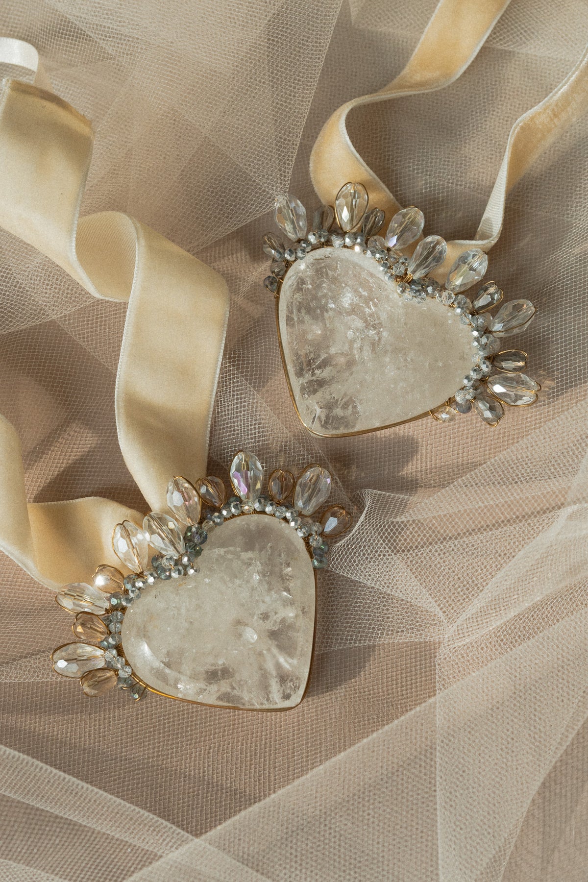 White Quartz Heart Necklace - Small