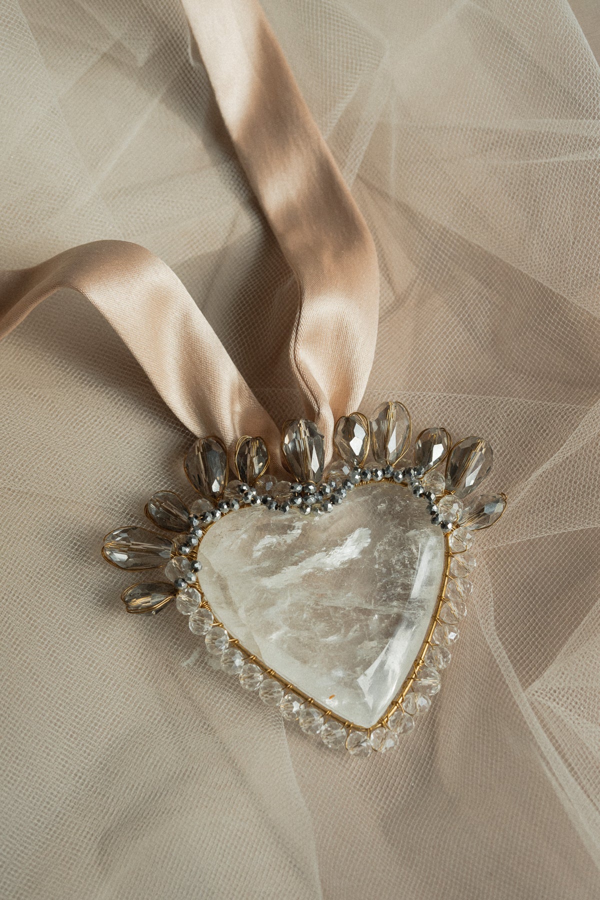 White Quartz Heart Necklace