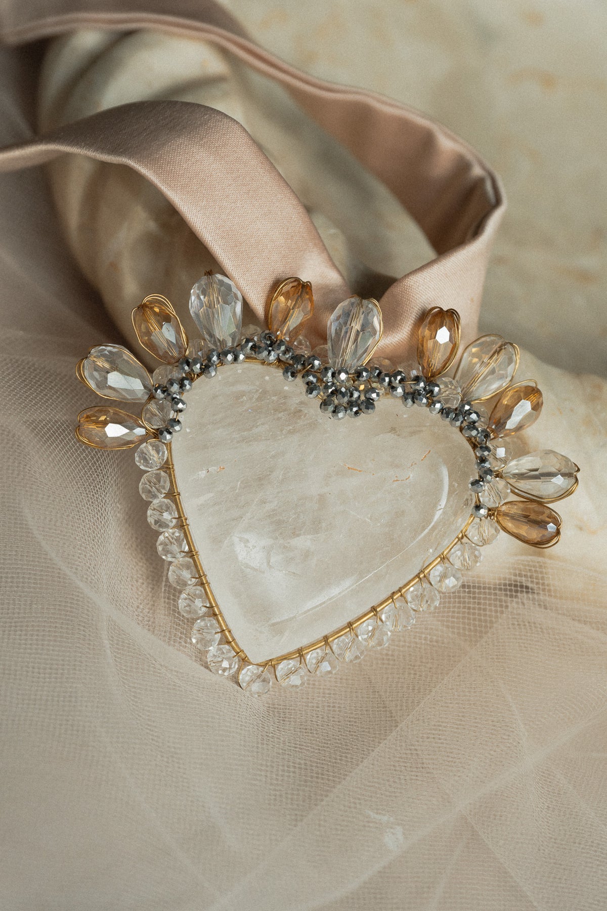 White Quartz Heart Necklace