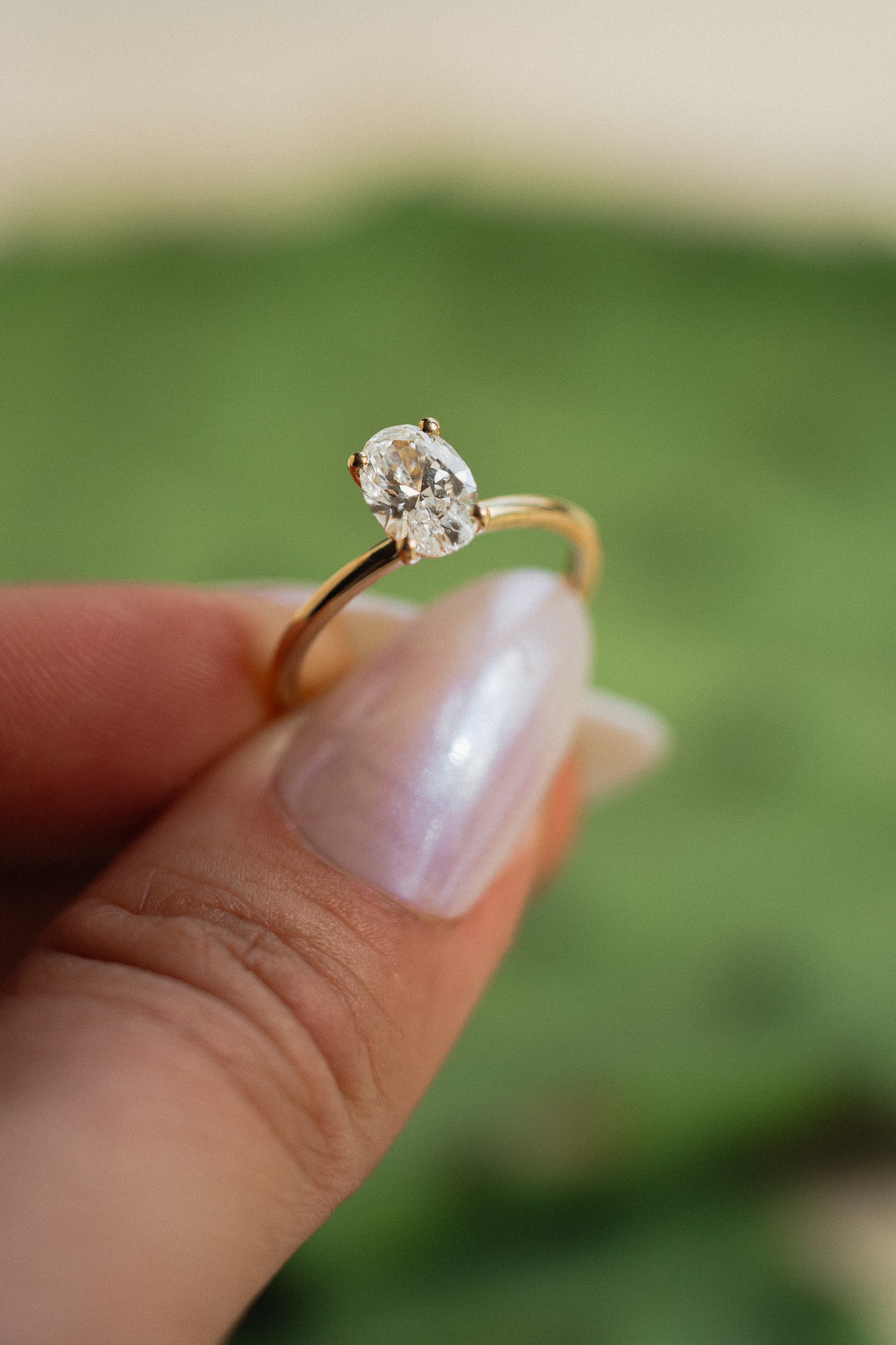 Oval Diamond Solitaire Ring