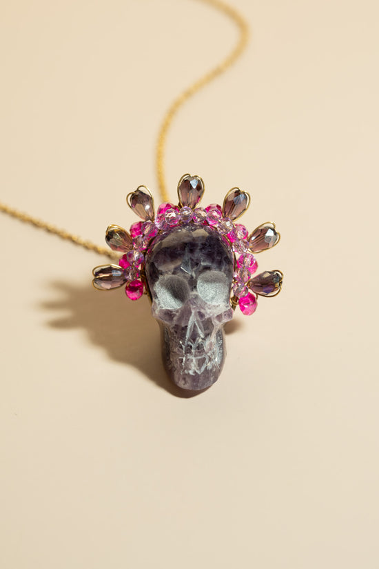 Amethyst Skull Necklace