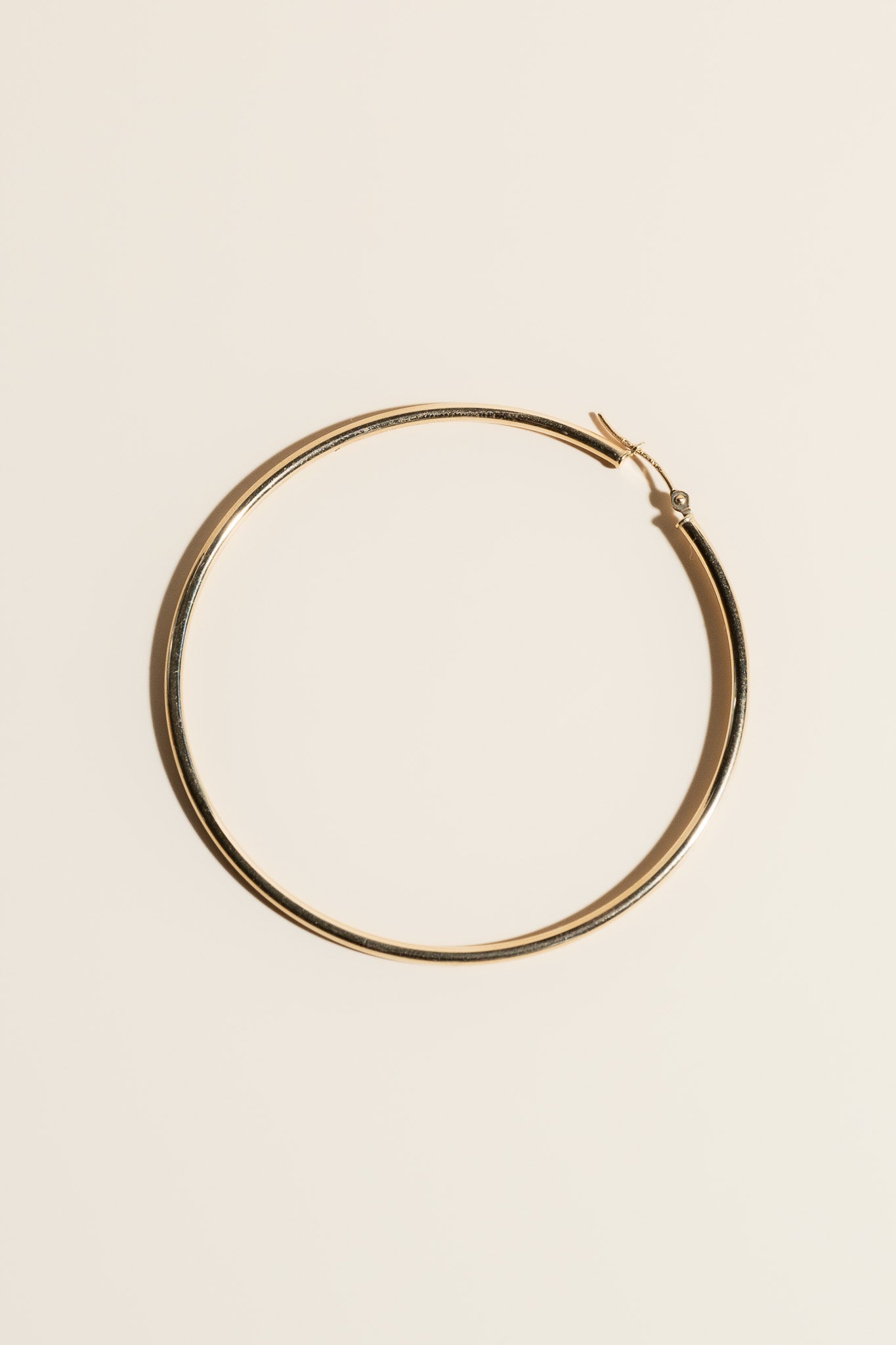 14K Solid Gold Hoops 60mm – Cadena Collective - Main Image
