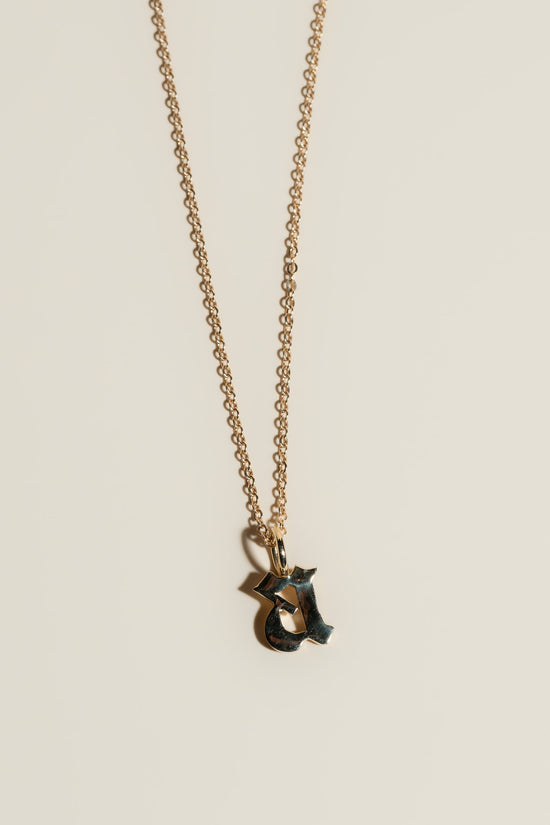 14K Old English Initial Necklace