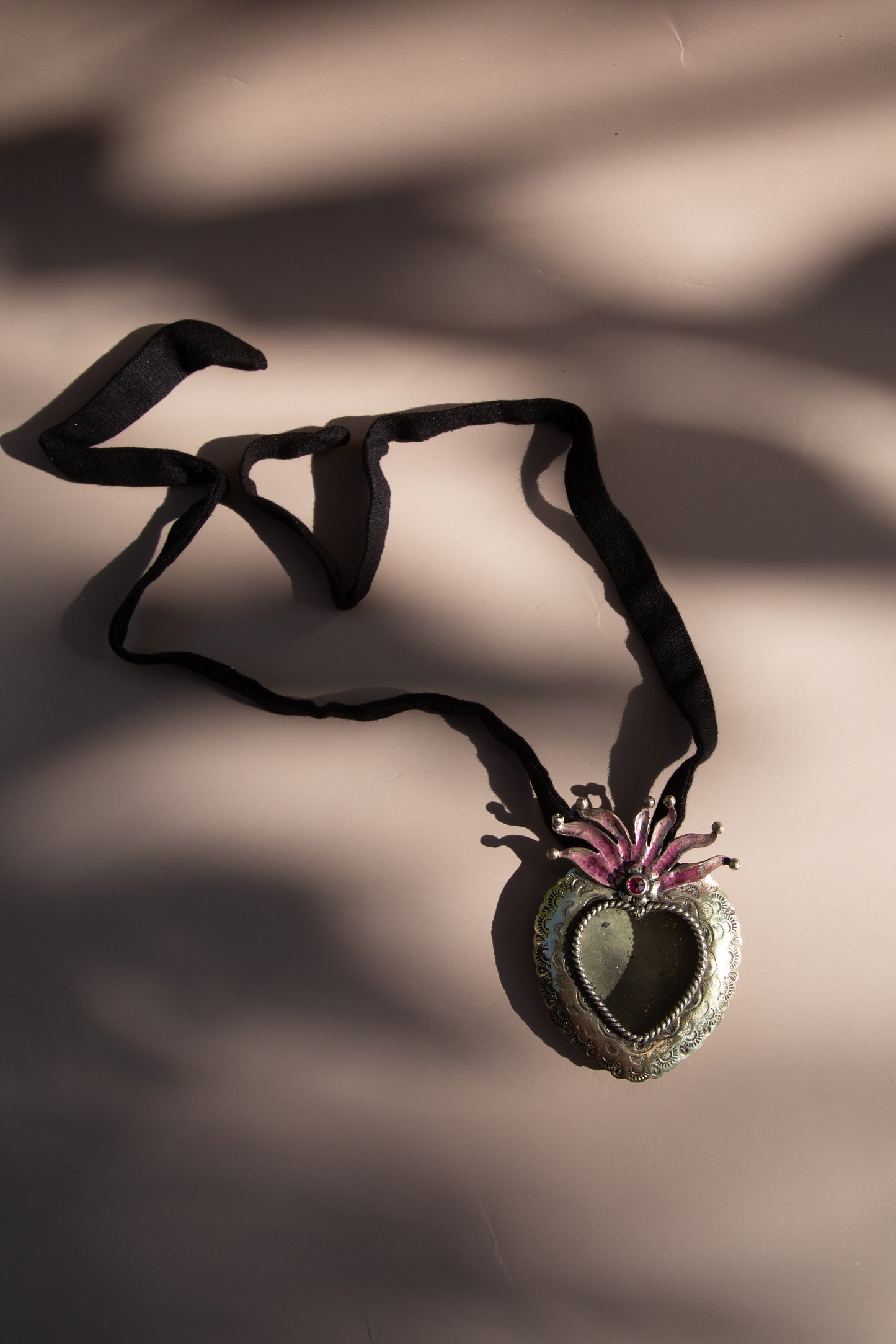 Flaming Heart Locket Necklace