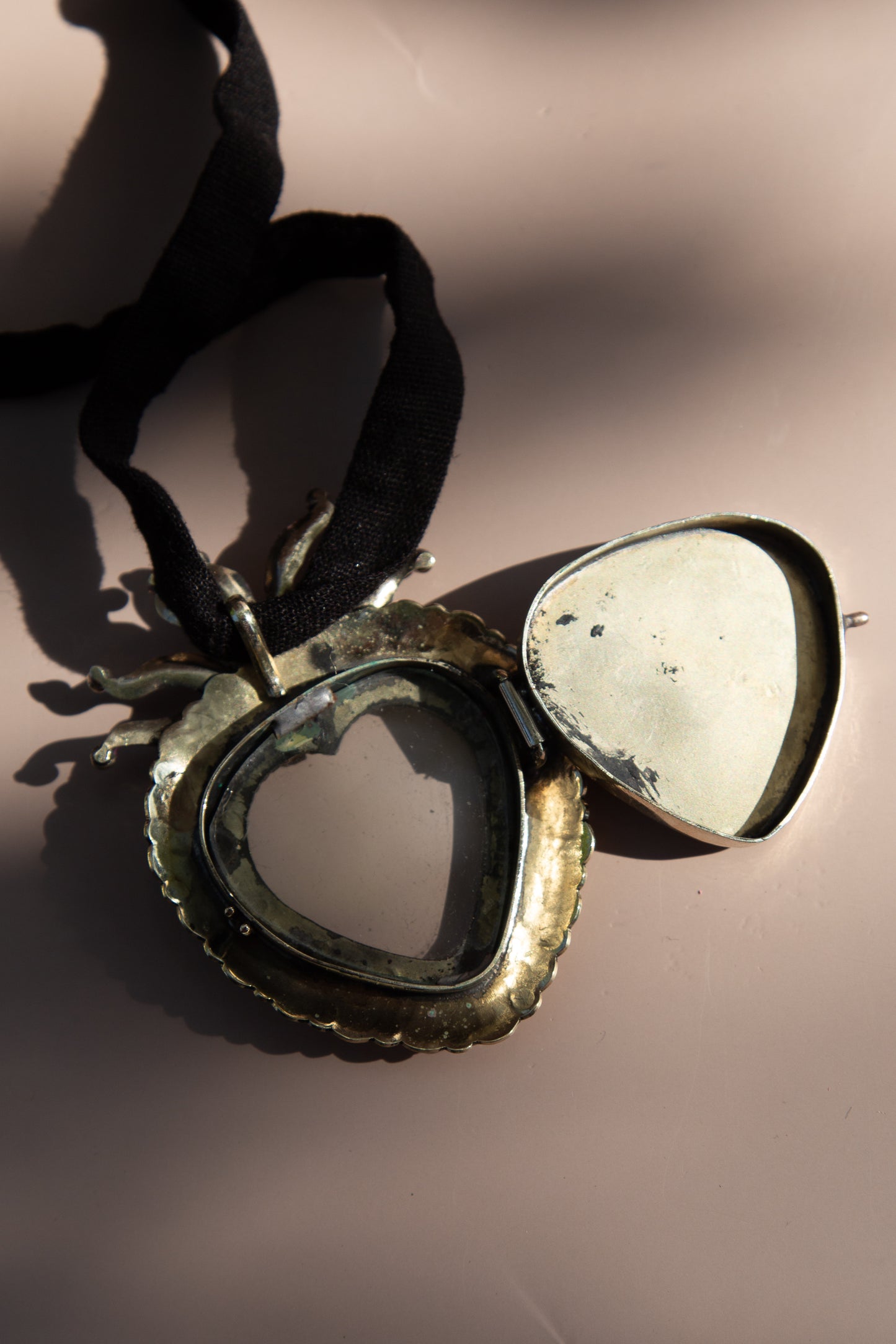 Flaming Heart Locket Necklace