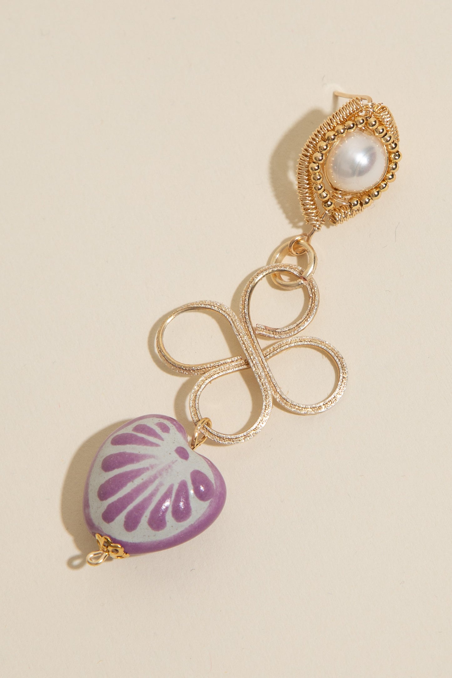 Talavera Perla Corazon Earrings