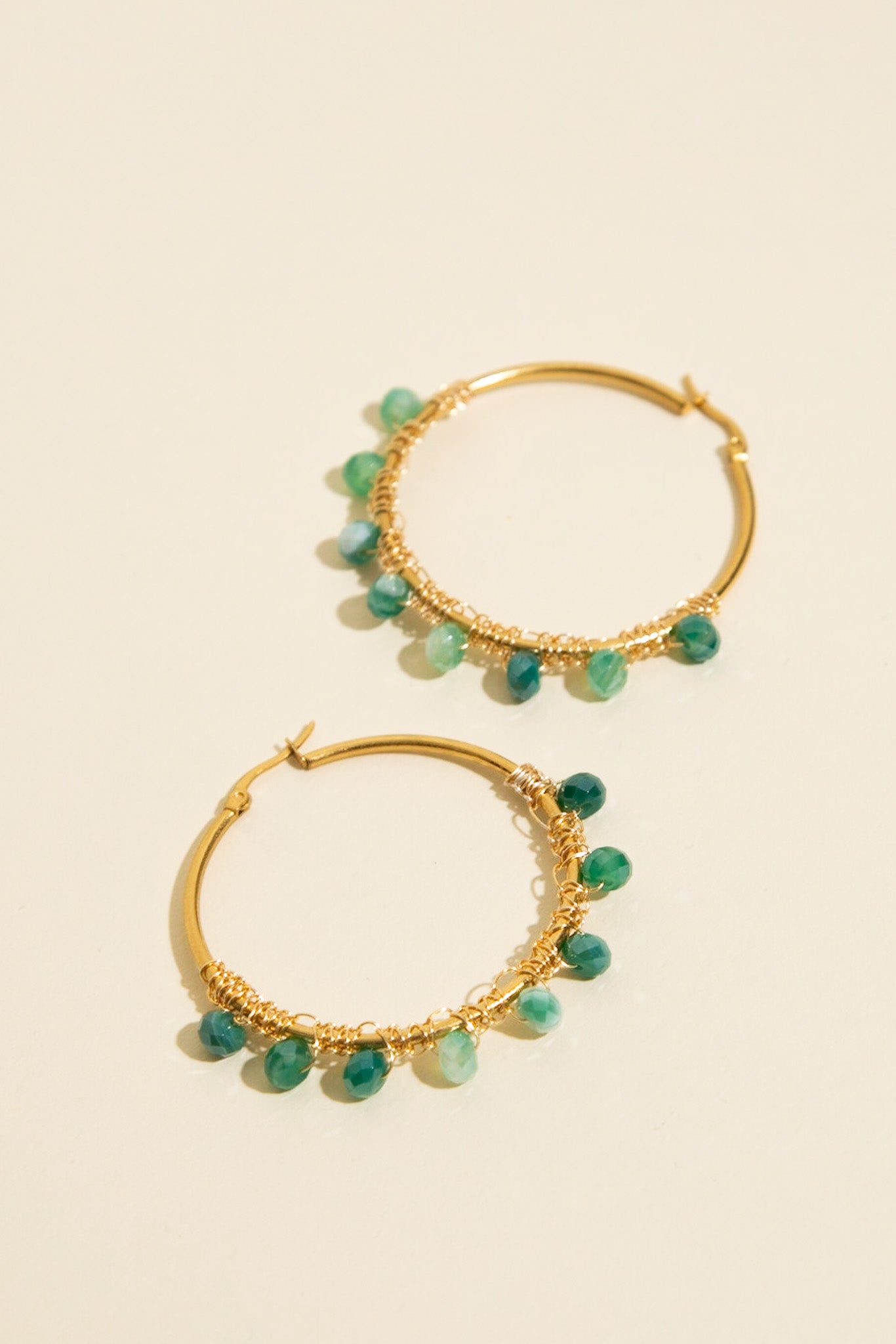 Aqua Hoop Earrings