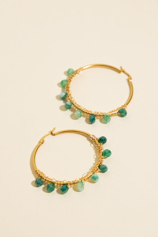 Aqua Hoop Earrings