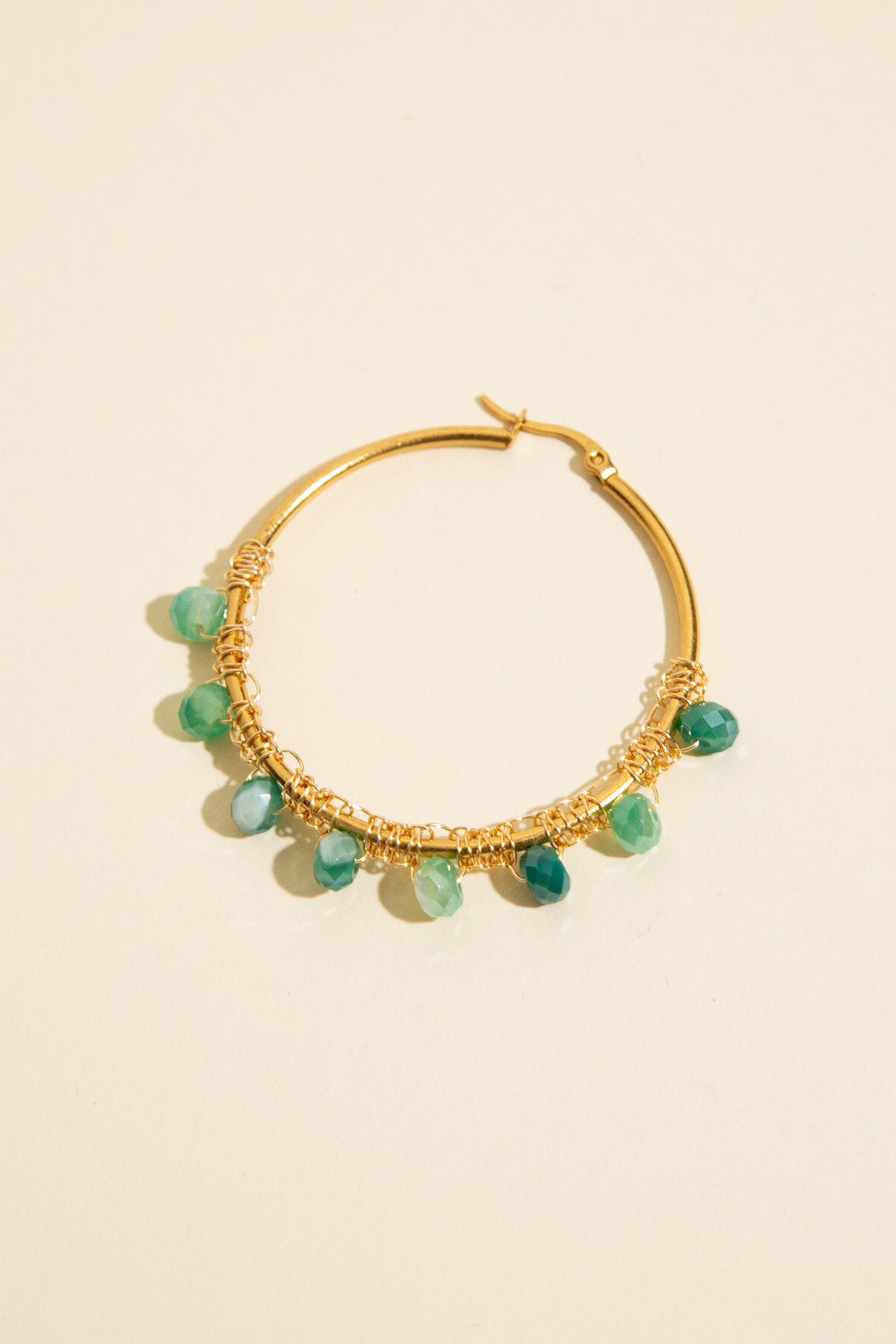 Aqua Hoop Earrings