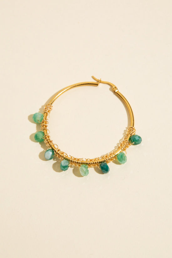 Aqua Hoop Earrings