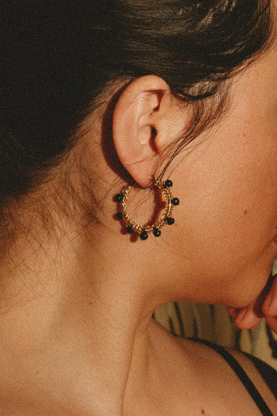 Mini Black Hoop Earrings