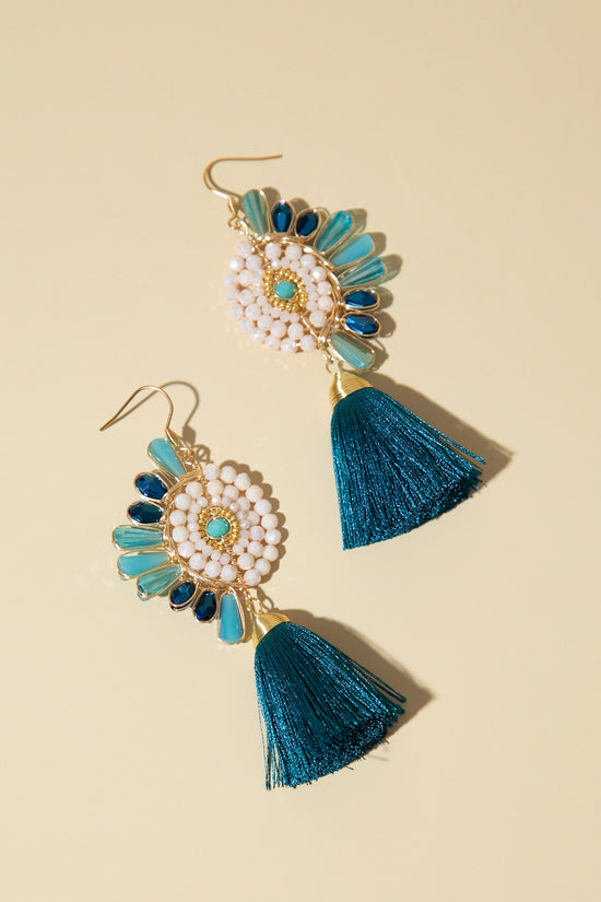 Load image into Gallery viewer, Azul Luna Tassel Earrings
