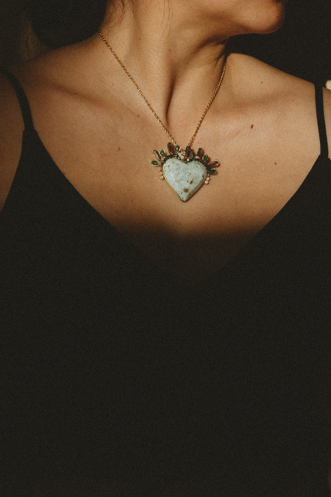 Turquoise Sacred Heart Necklace