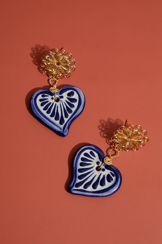 Corazón Talavera Earrings