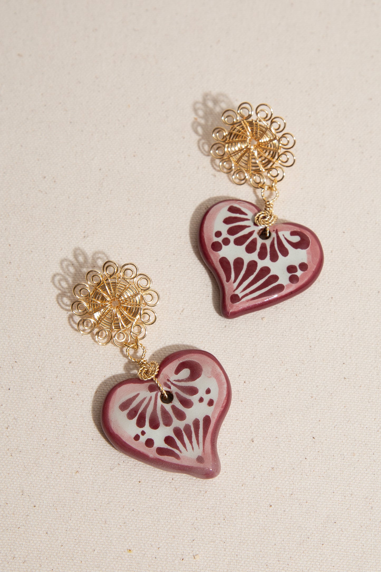 Corazón Talavera Earrings