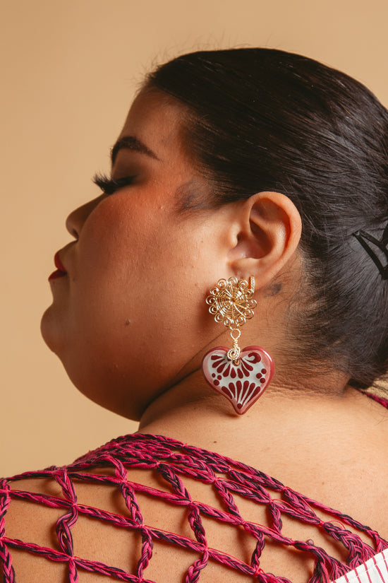 Corazón Talavera Earrings