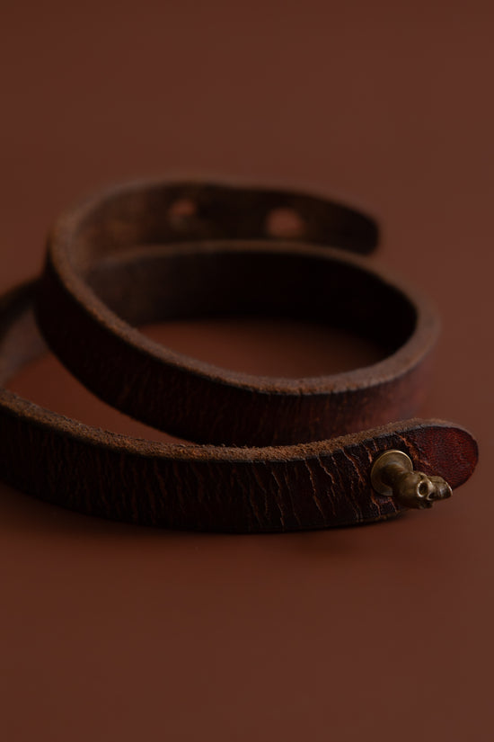 Mini Skull Leather Bracelet
