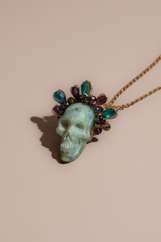 Turquoise Frida Skull Necklace