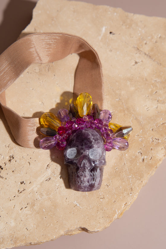 Large Amethyst Skull Necklace