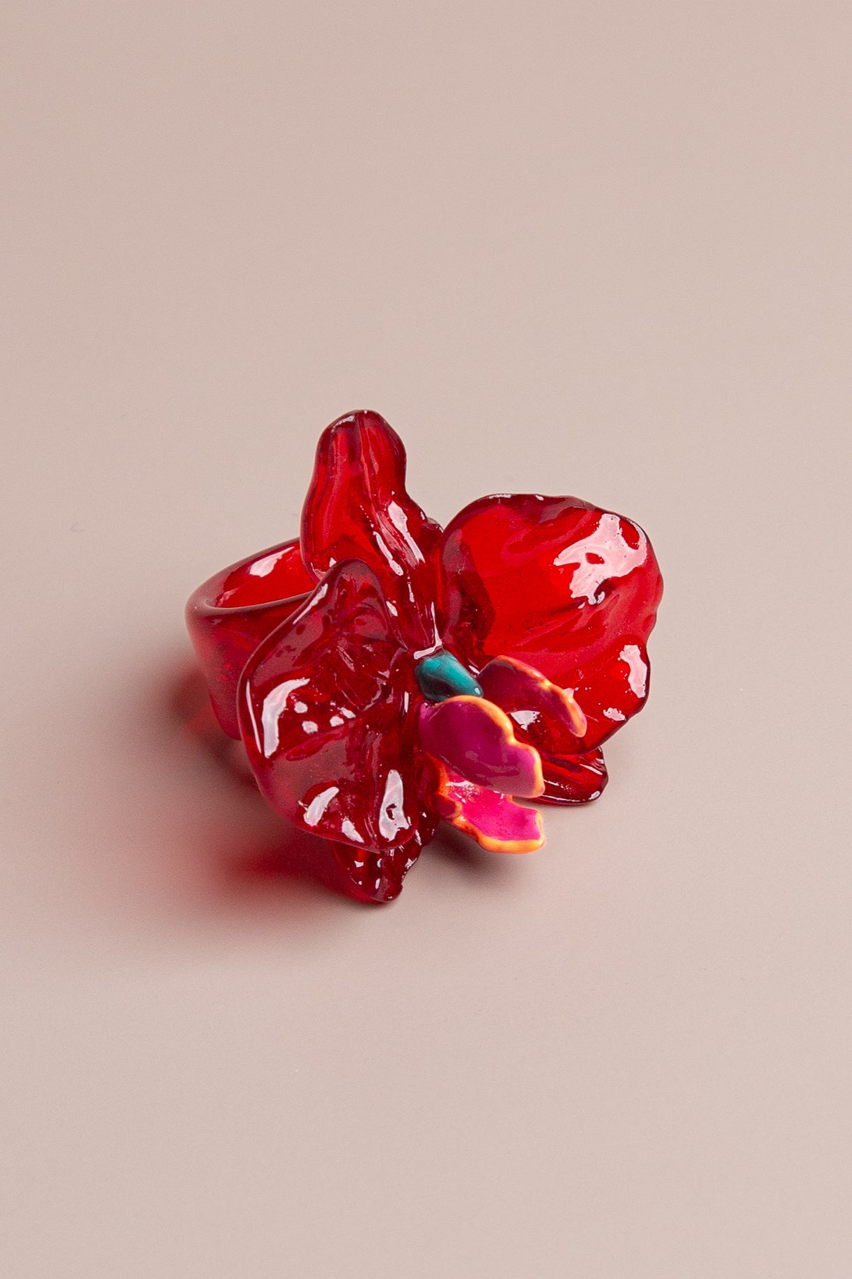 Red Orchid Medium Ring