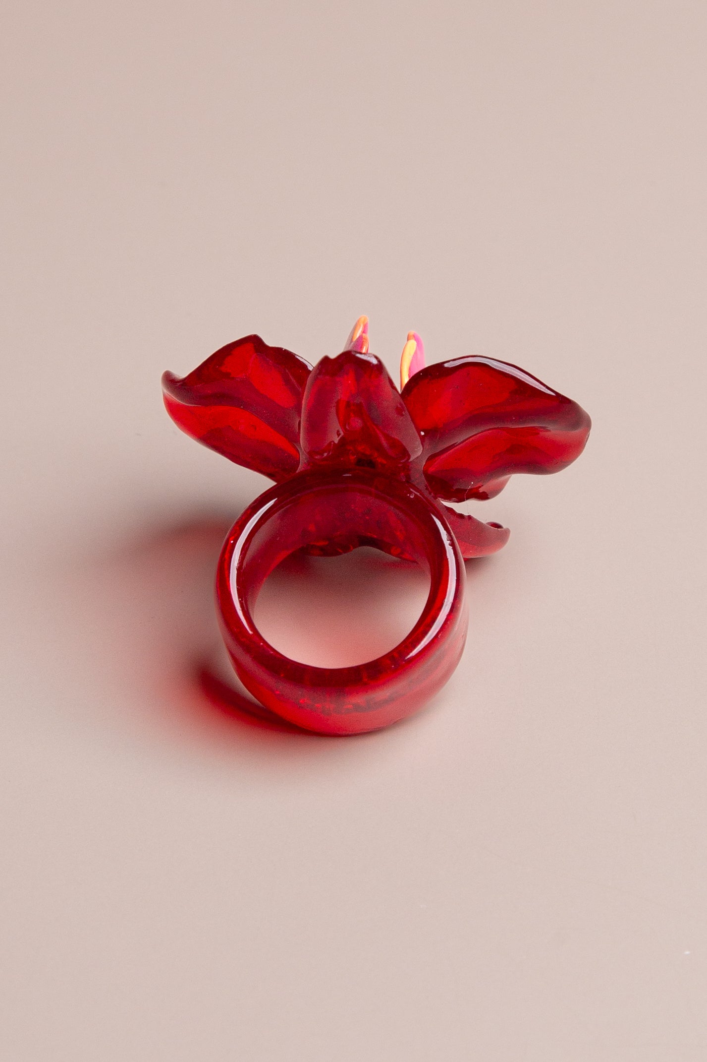 Red Orchid Medium Ring