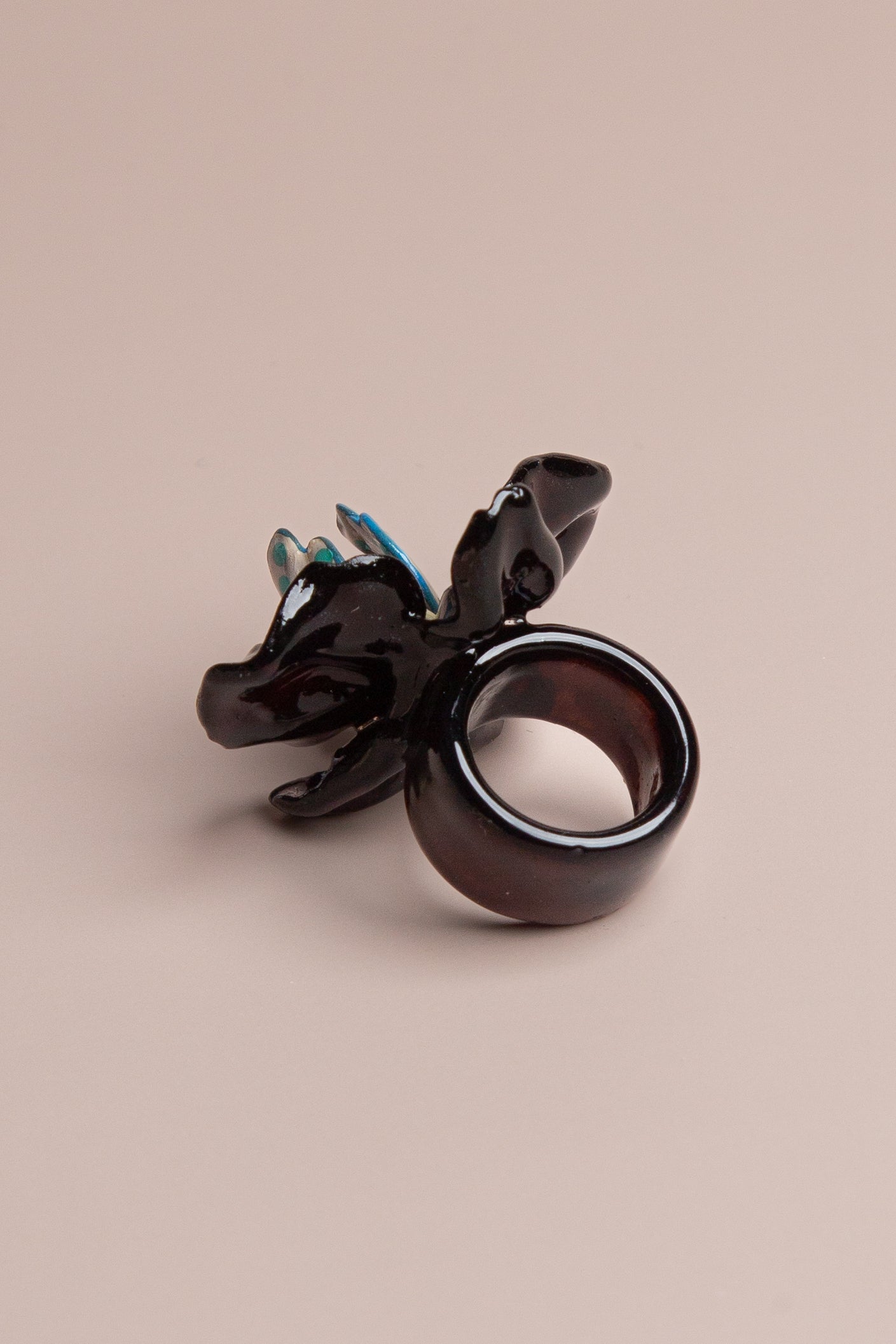 Black Orchid Medium Ring