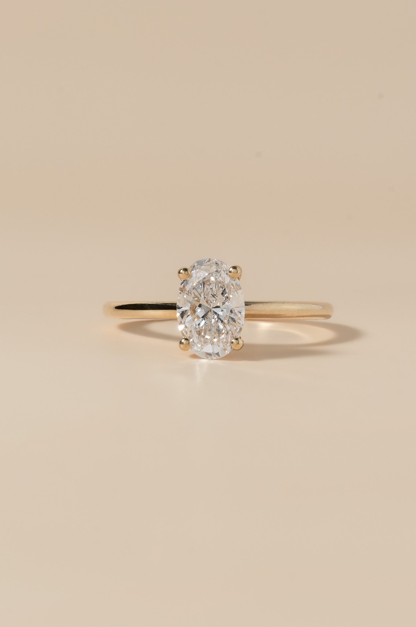 Oval Diamond Solitaire Ring