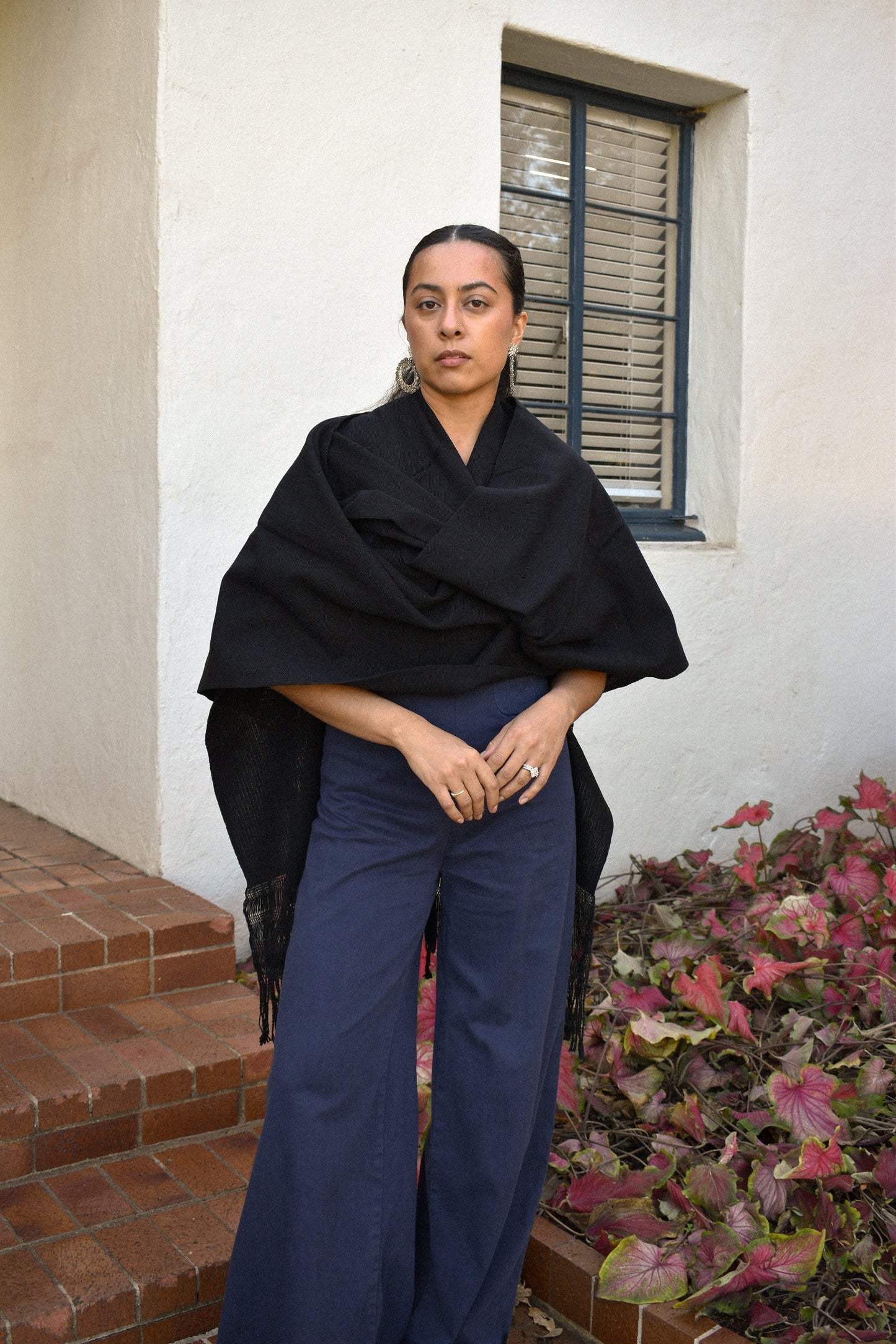 Black Rebozo Shawl - Cadena Collective