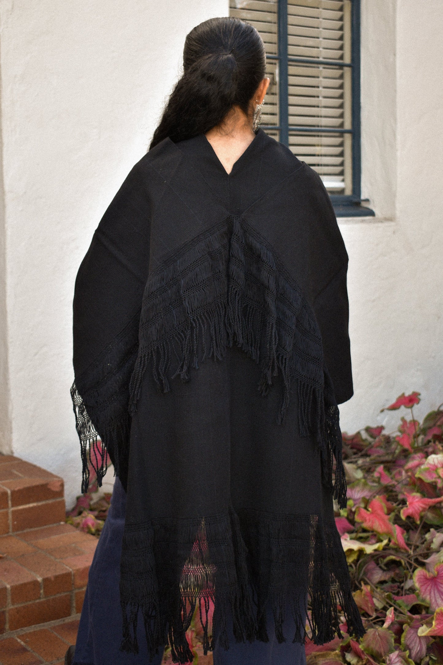 Black Rebozo Shawl - Cadena Collective