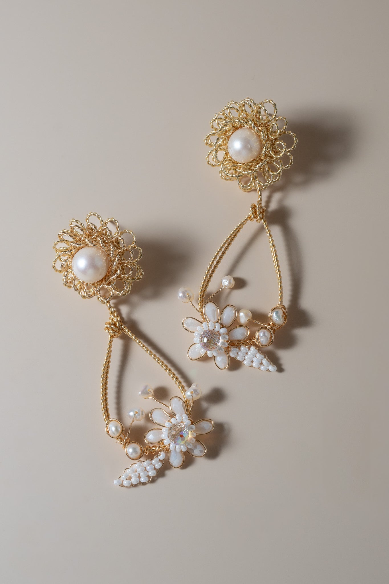 Camellia Pearl Drop Earrings - Cadena Collective